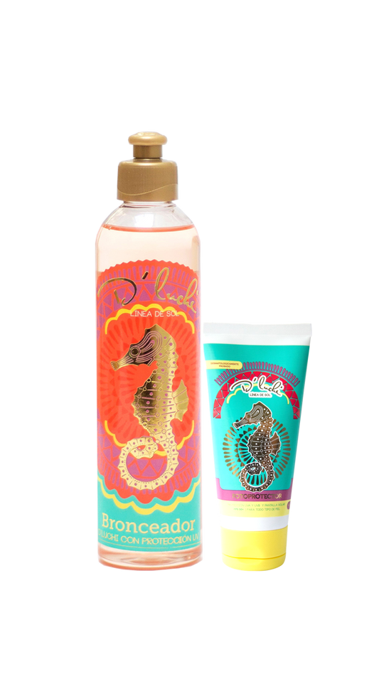 Bronceador Corporal para piel sensible y Protector Sola SPF 50