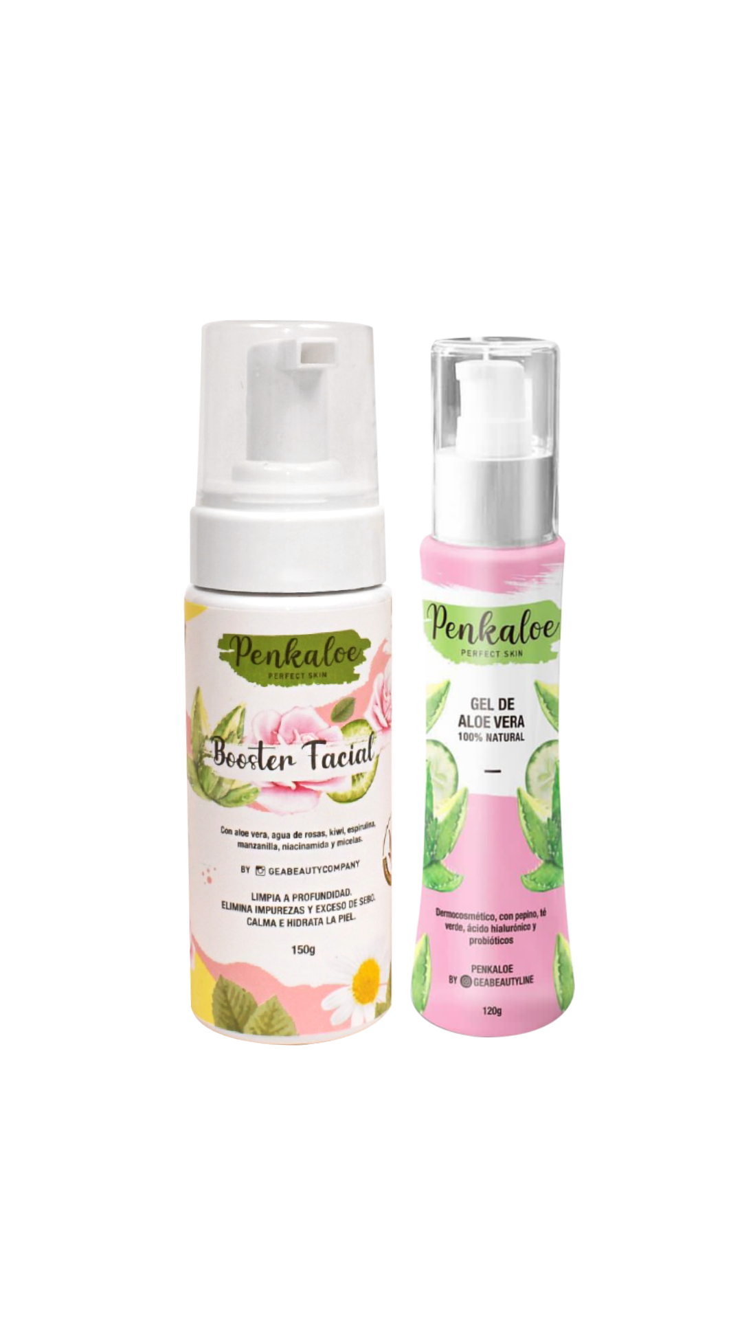 Espuma limpiadora y Gel Hidratante y Cicatrizante de Aloe Vera