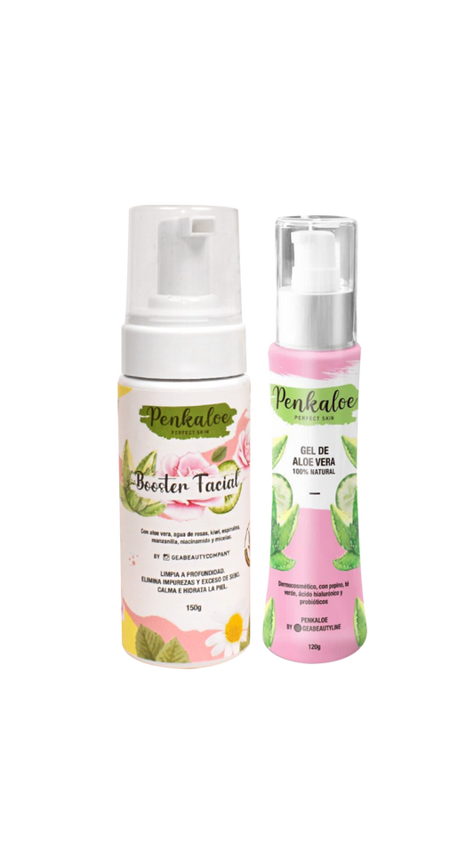 Espuma limpiadora y Gel Hidratante y Cicatrizante de Aloe Vera