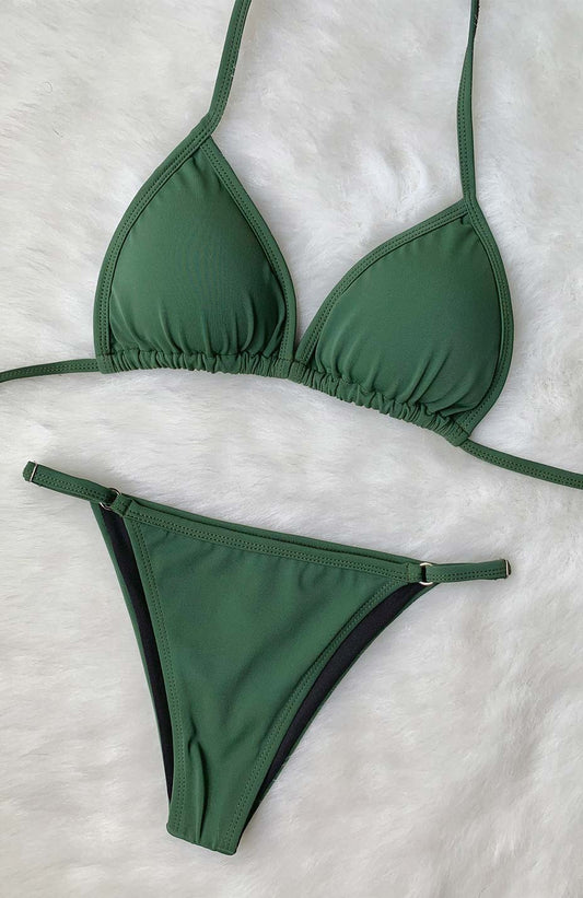 Bikini G-string color verde