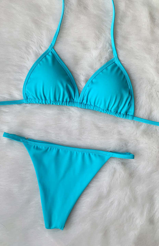 Bikini tipo Tanga color azul