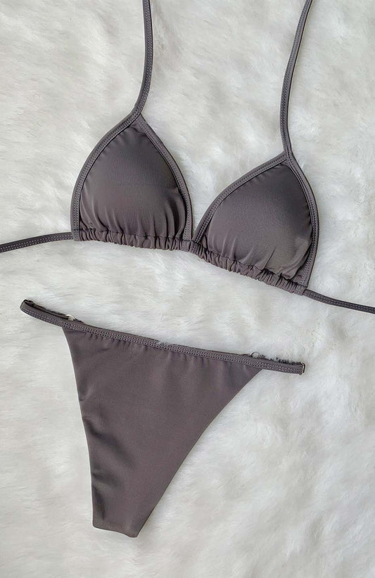 Bikini tipo Tanga color gris