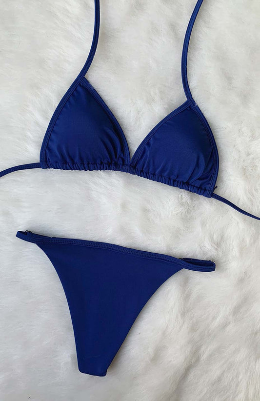 Bikini Tipo Tanga color Azul 