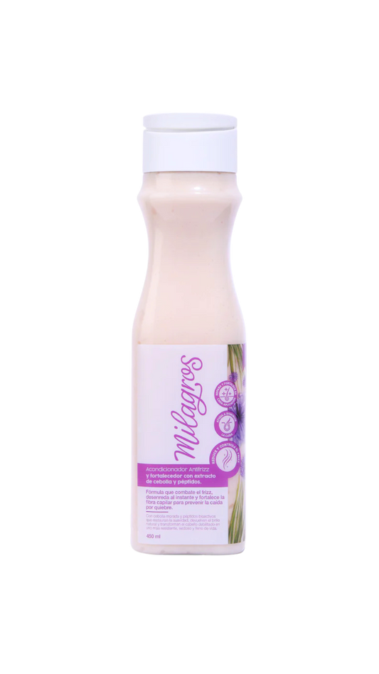 Acondicionador Antifrizz y Fortalecedor Con Cebolla y Péptidos Milagros